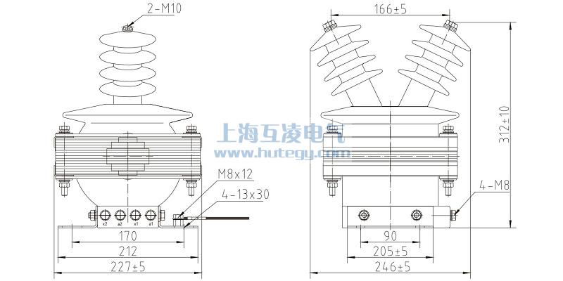FDEG8放電線圈外形尺寸，FDGE8/11/√3-1.7-1尺寸圖
